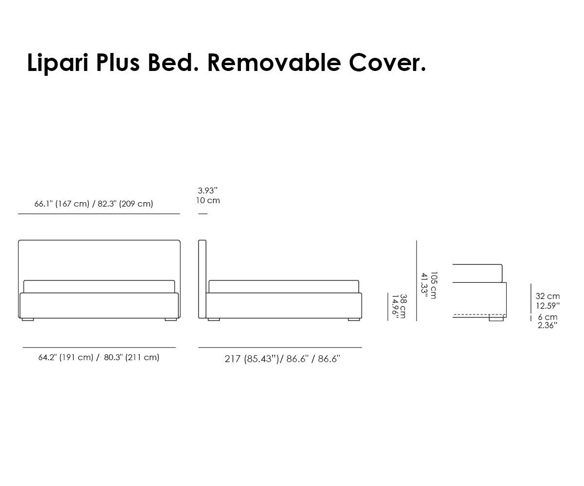 Lipari Plus Bed. Removable Cover.