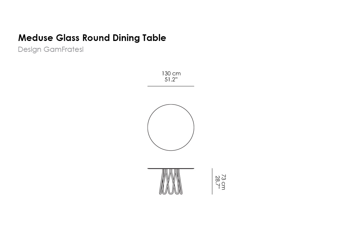 Meduse (Jellyfish) Round Glass Dining Table