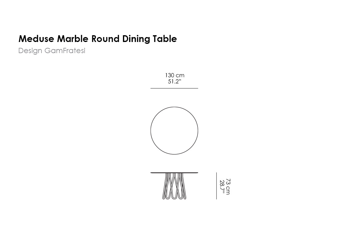 Meduse (Jellyfish) Marble Round Dining Table
