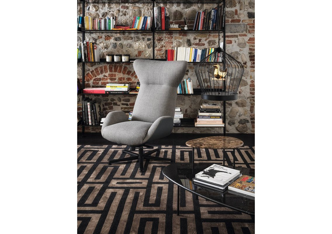 Soho High-Back Two Color Armchair With Swivel