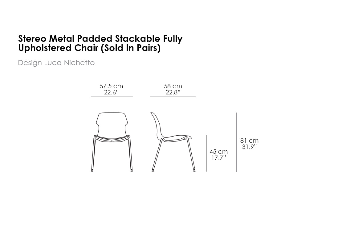 Stereo Metal Padded Stackable Fully Upholstered Chair (Sold In Pairs)