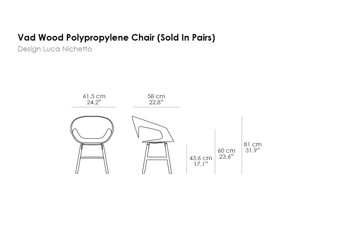 Vad Wood Polypropylene Chair (Sold In Pairs)