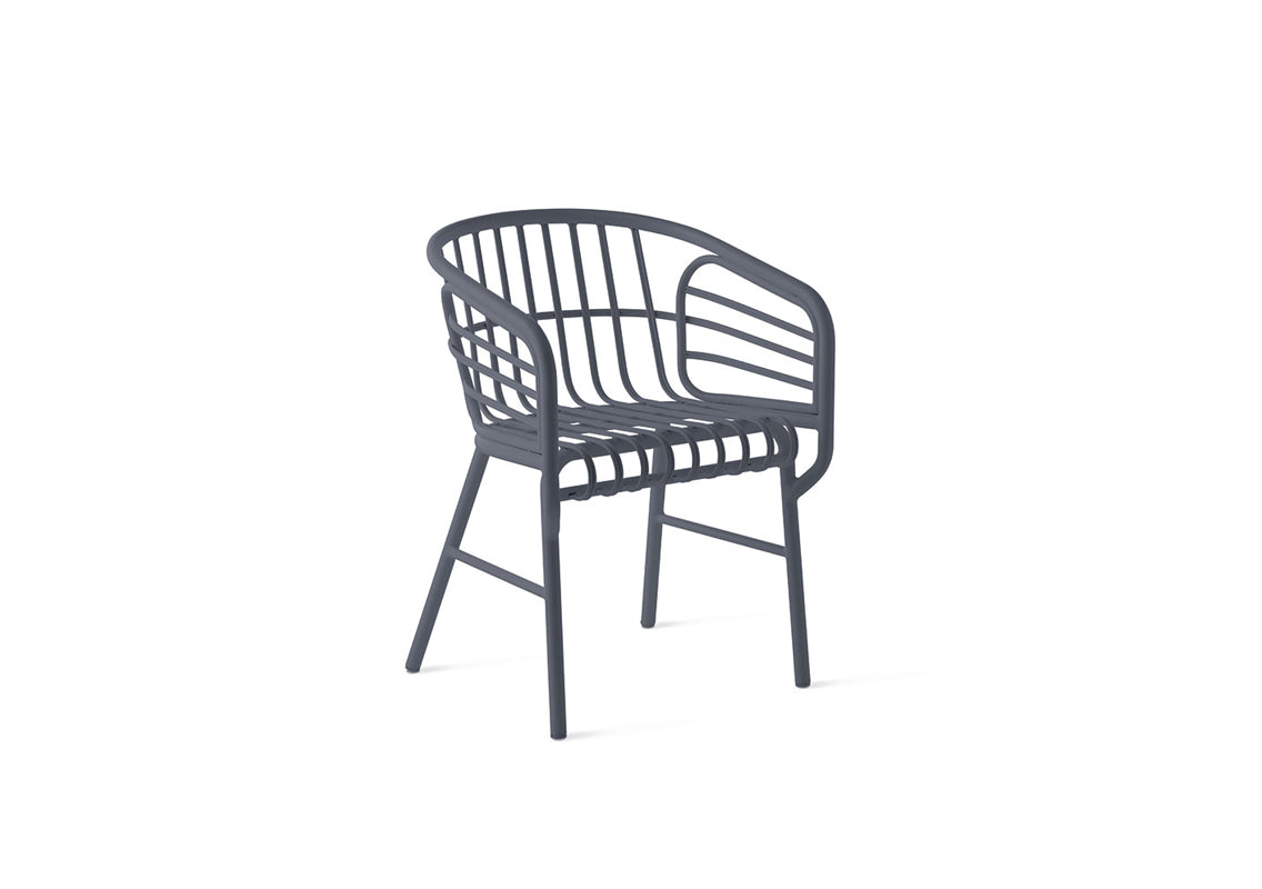 Raphia Alluminio Outdoor Armrest Chair