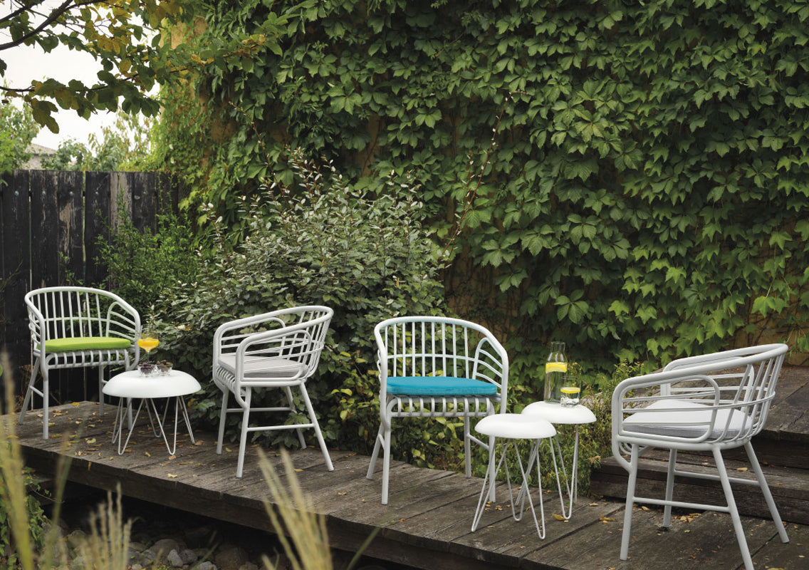 Raphia Alluminio Outdoor Armrest Chair