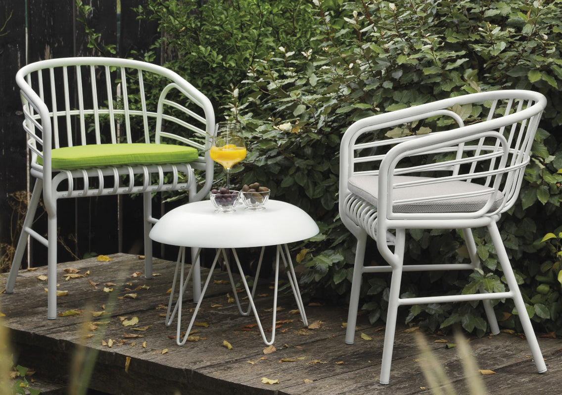 Raphia Alluminio Outdoor Armrest Chair