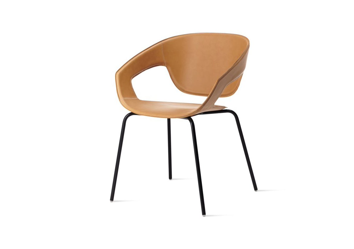 Vad Stackable Tanned Leather Chair