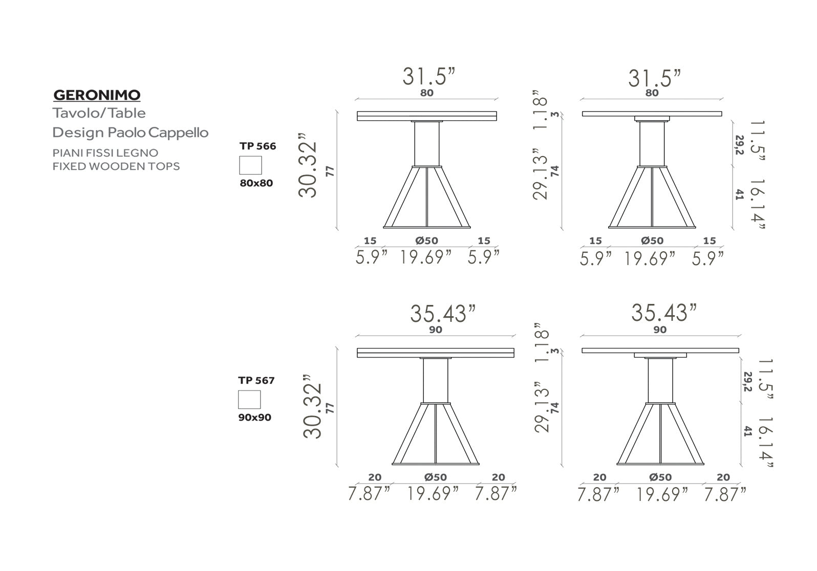 Geronimo Fixed Dining Table