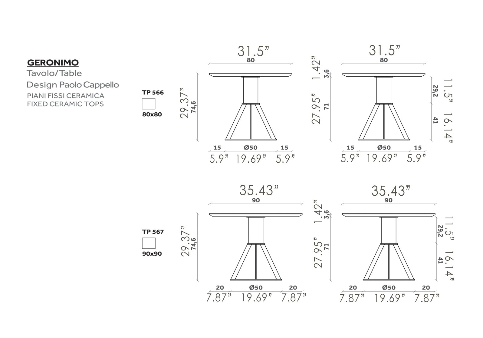 Geronimo Fixed Dining Table