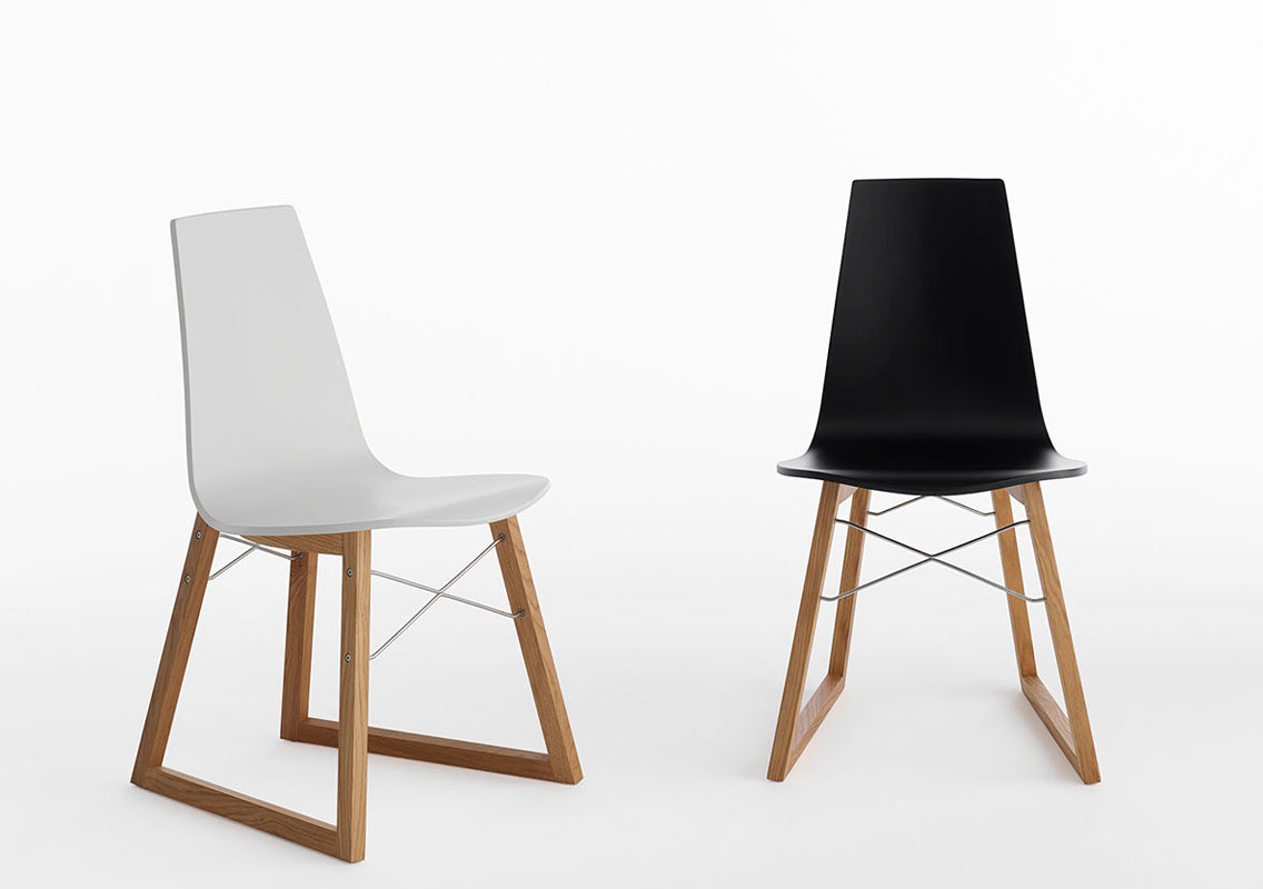 Ray Sled Base Wooden Chair (Sold In Pairs)