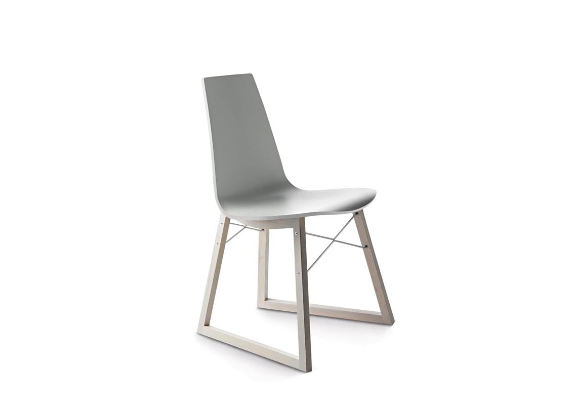 Ray Sled Base Wooden Chair (Sold In Pairs)