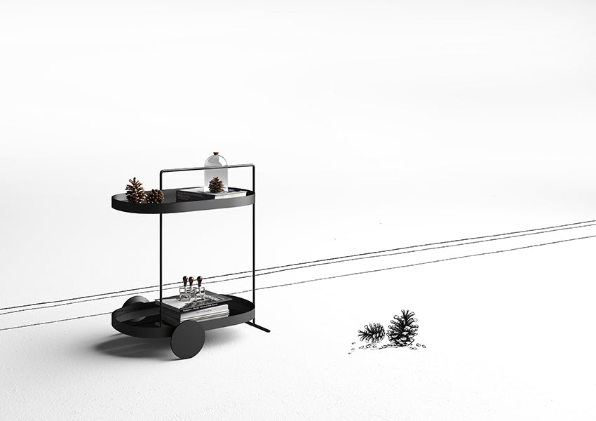 Atollo Serving Trolley on Wheels