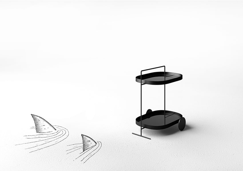 Atollo Serving Trolley on Wheels
