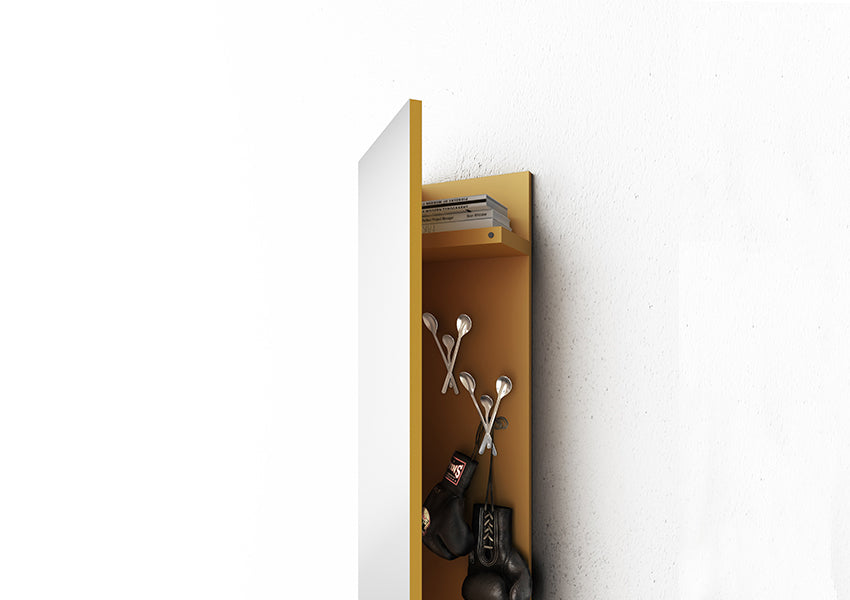 Ambrogio Coat Closet with Mirrored Door & Side