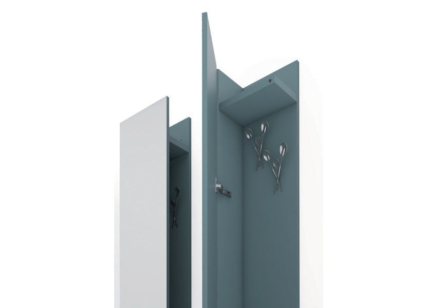 Ambrogio Coat Closet with Mirrored Door & Side