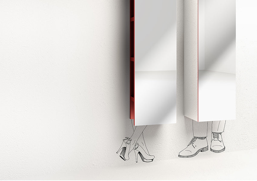 Ambrogio Coat Closet with Mirrored Door & Side