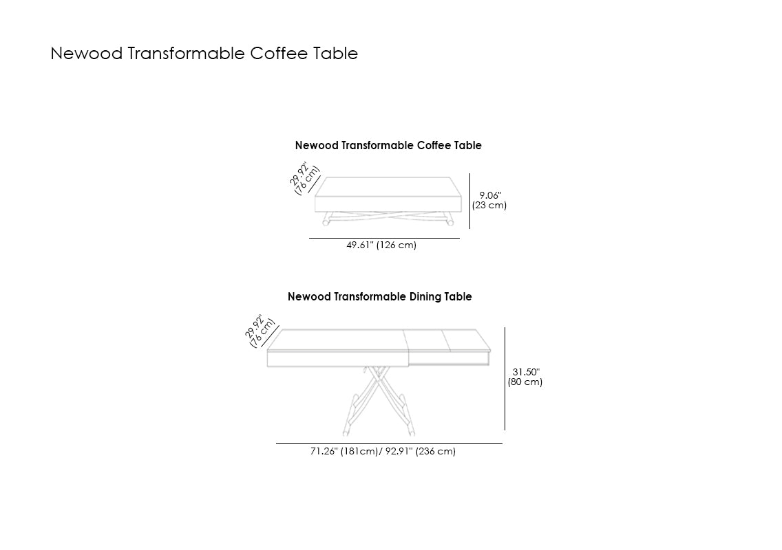 Newood Transformable Coffee Table