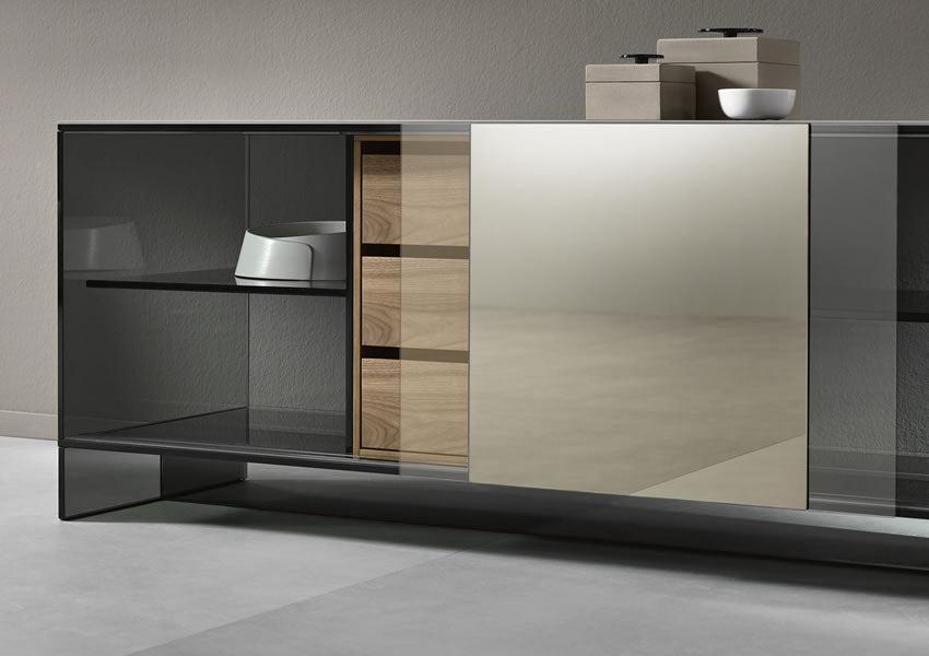 Shoji Three Compartment Sideboard
