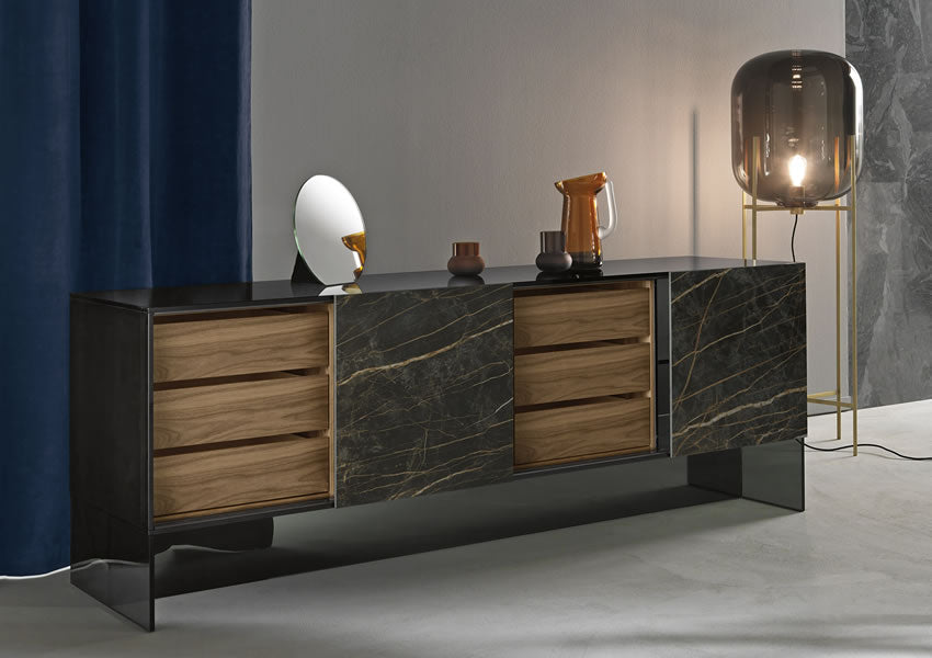 Shoji Four Compartment Sideboard