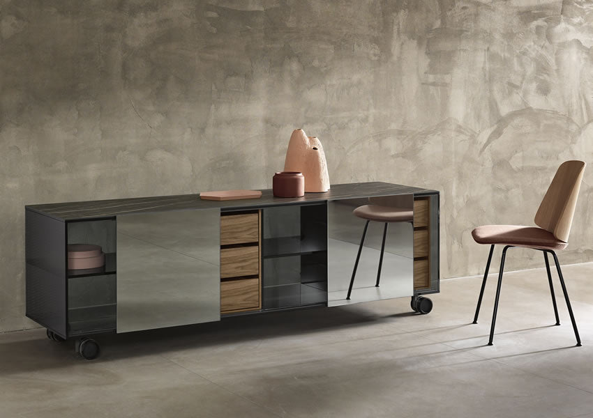 Shoji Four Compartment Sideboard
