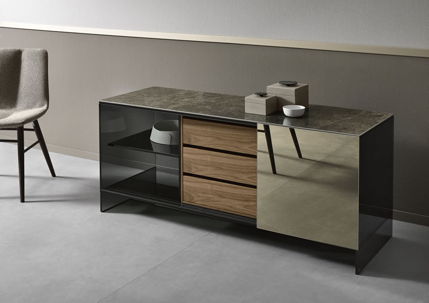 Shoji Three Compartment Sideboard