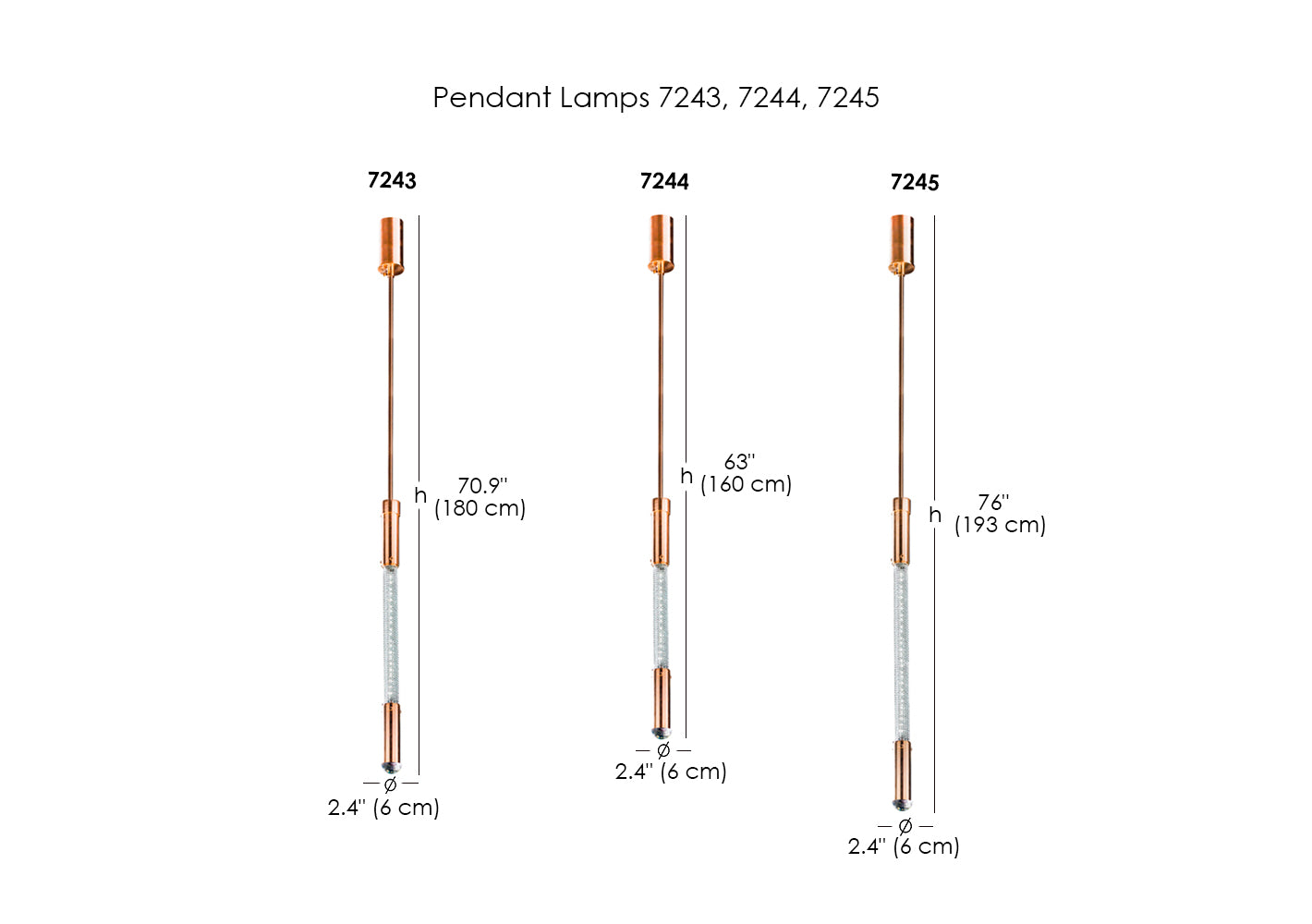Pendant Lamps 7243, 7244, 7245