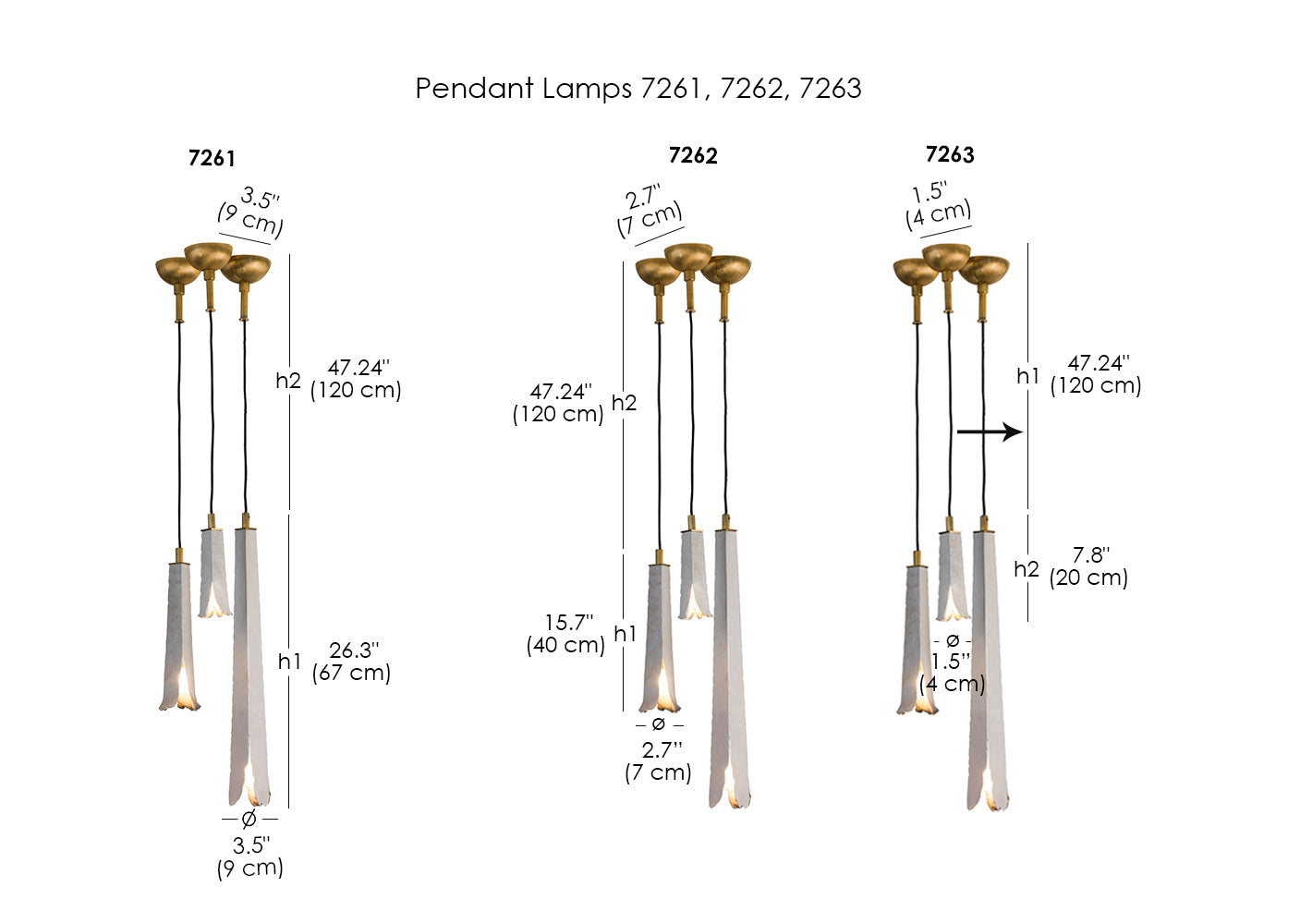 Pendant Lamps 7261, 7262, 7263