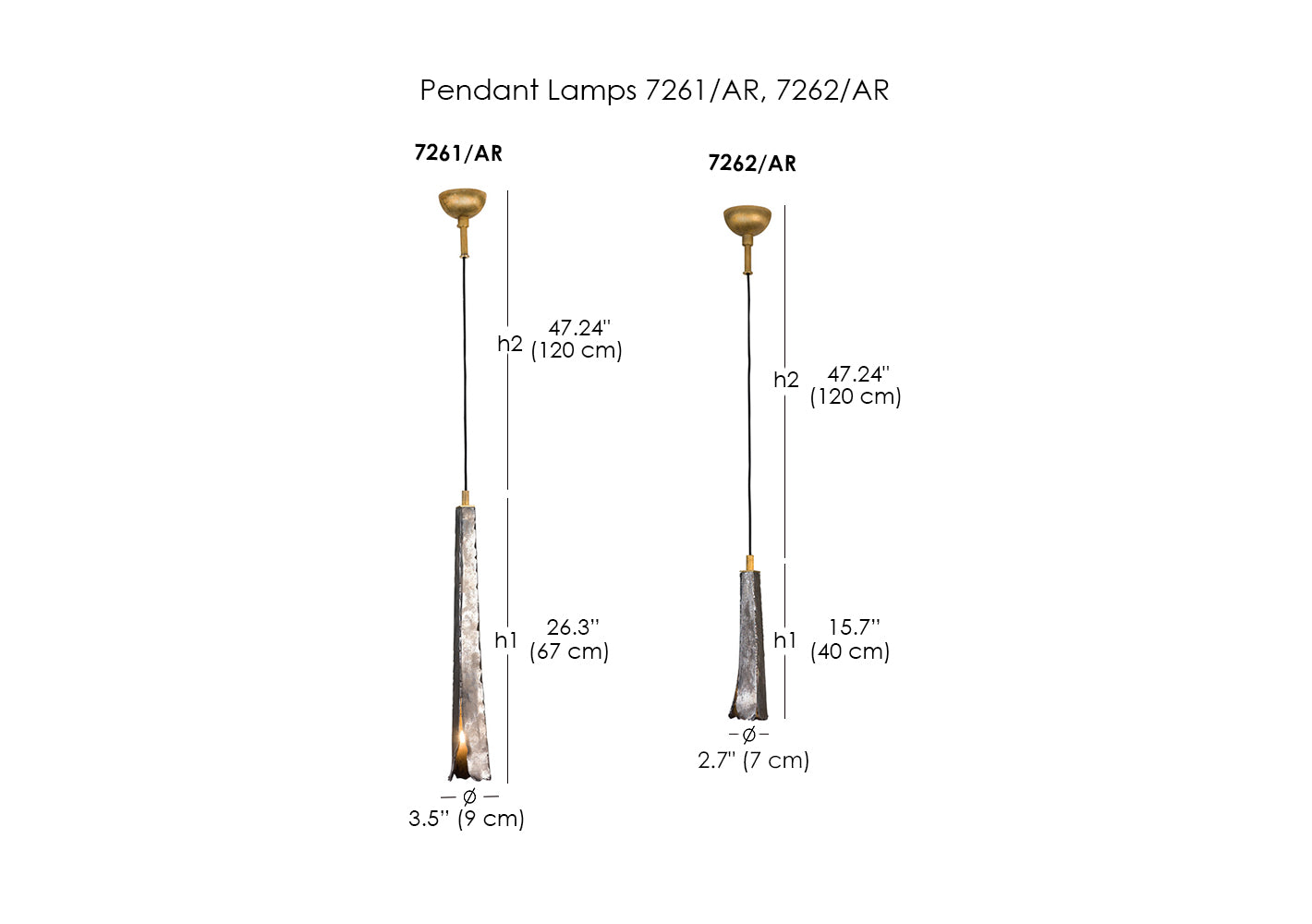 Pendant Lamps 7261/AR, 7262/AR