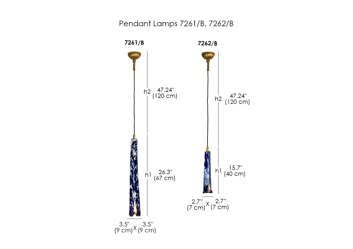 Pendant Lamps 7261/B, 7262/B