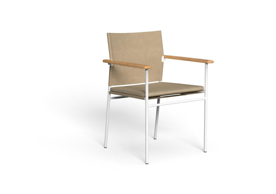 Finish - White Frame Ivory Ecoleather Cushions Natural Teak Armrest