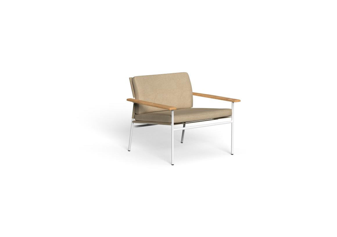 Finish - White Frame Ivory Ecoleather Cushions Natural Teak Armrest