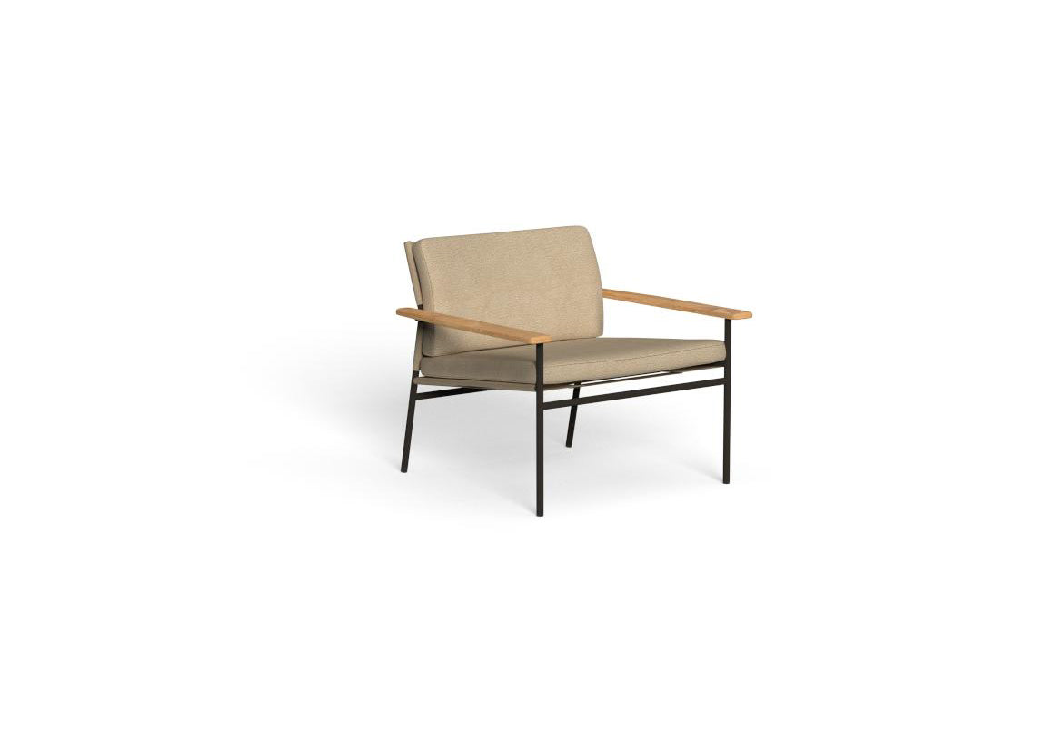Finish - Mokka Frame Ivory Ecoleather Cushions Natural Teak Armrest