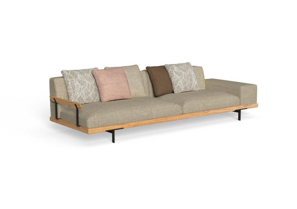 Finish - Natural Teak Frame Plain Taupe Cushions