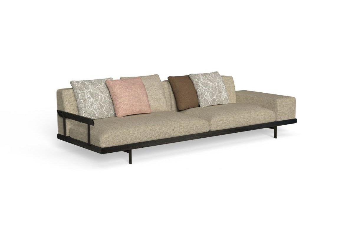 Finish - Rosewood Frame Plain Taupe Cushions