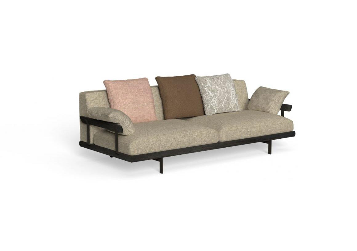 Finish - Rosewood Frame Plain Taupe Cushions