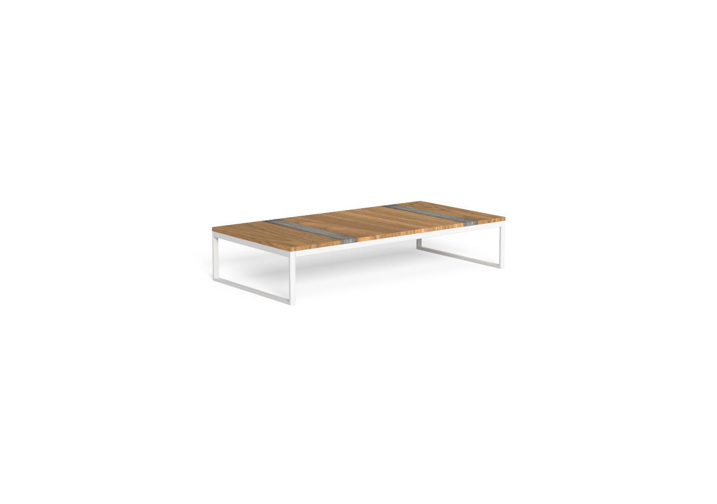 Finish - White Frame Iroko-Titanium Travertine Top