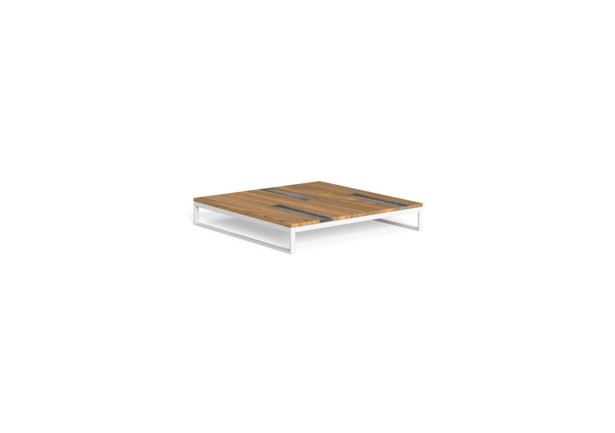 Finish - White Frame Iroko-Titanium Travertine Top