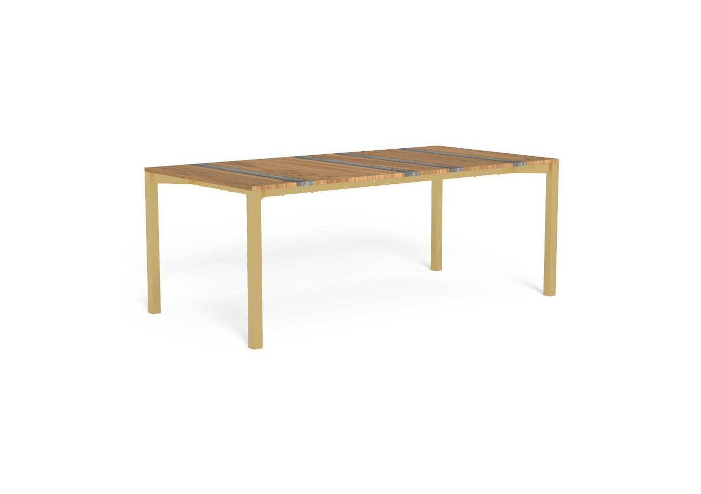 Finish - Gold Frame Iroko-Silver Travertine Top