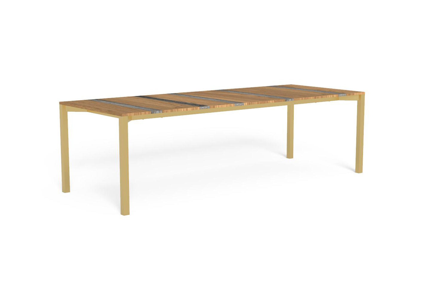 Finish - Gold Frame Iroko-Silver Travertine Top