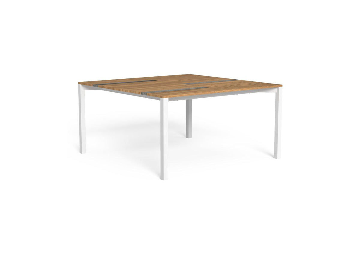Finish - White Frame Iroko-Titanium Travertine Top