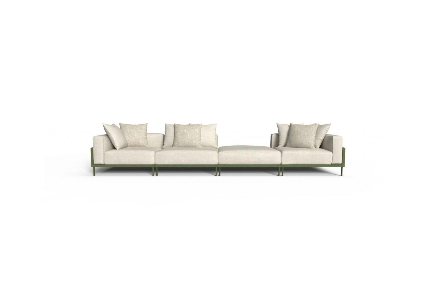 Finish - Reed Green Frame Warm White Cushions
