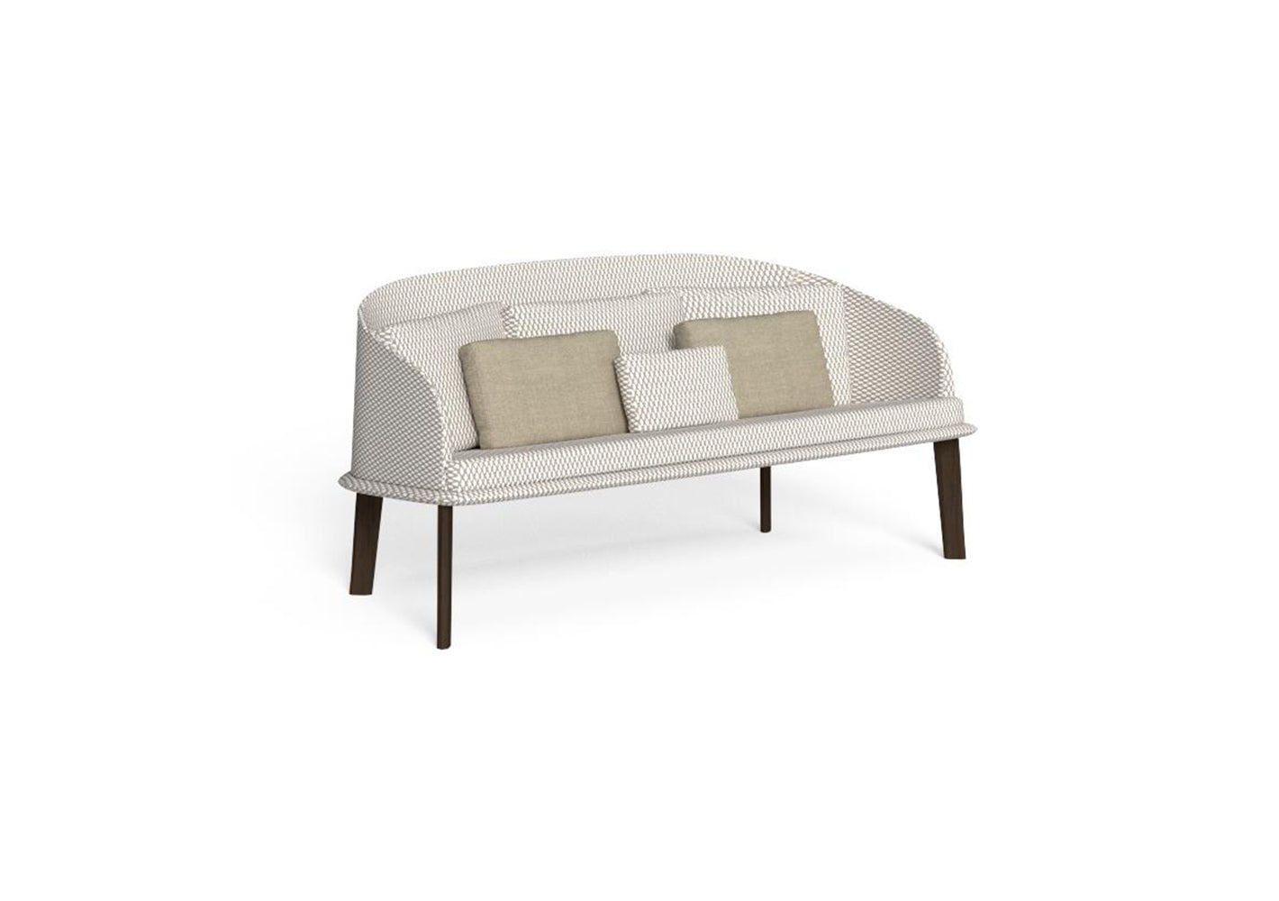 Finish - Accoya Rosewood Frame White-Beige Cushions