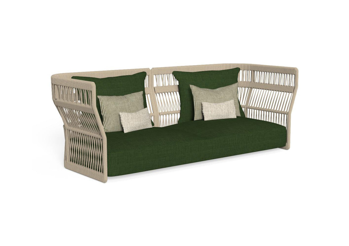 Finish - Beige Rope Green Cushion