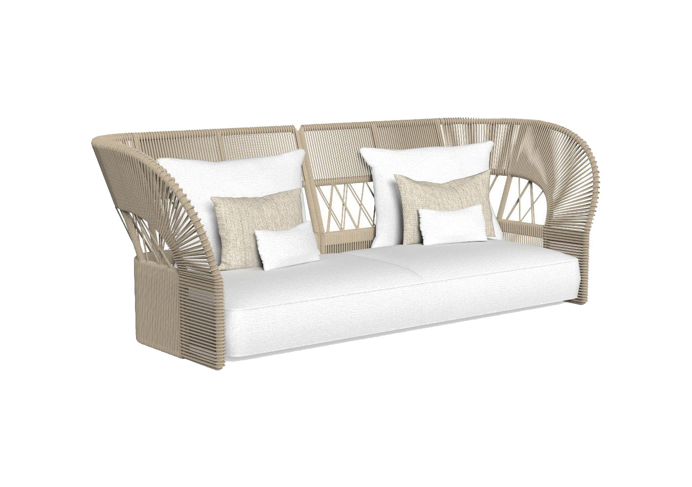 Finish - Beige Frame White Seat Cushion