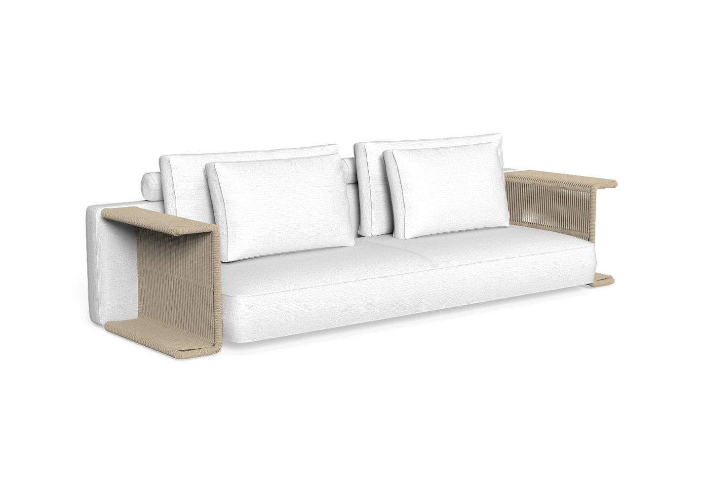 Finish - Beige Frame White Cushions