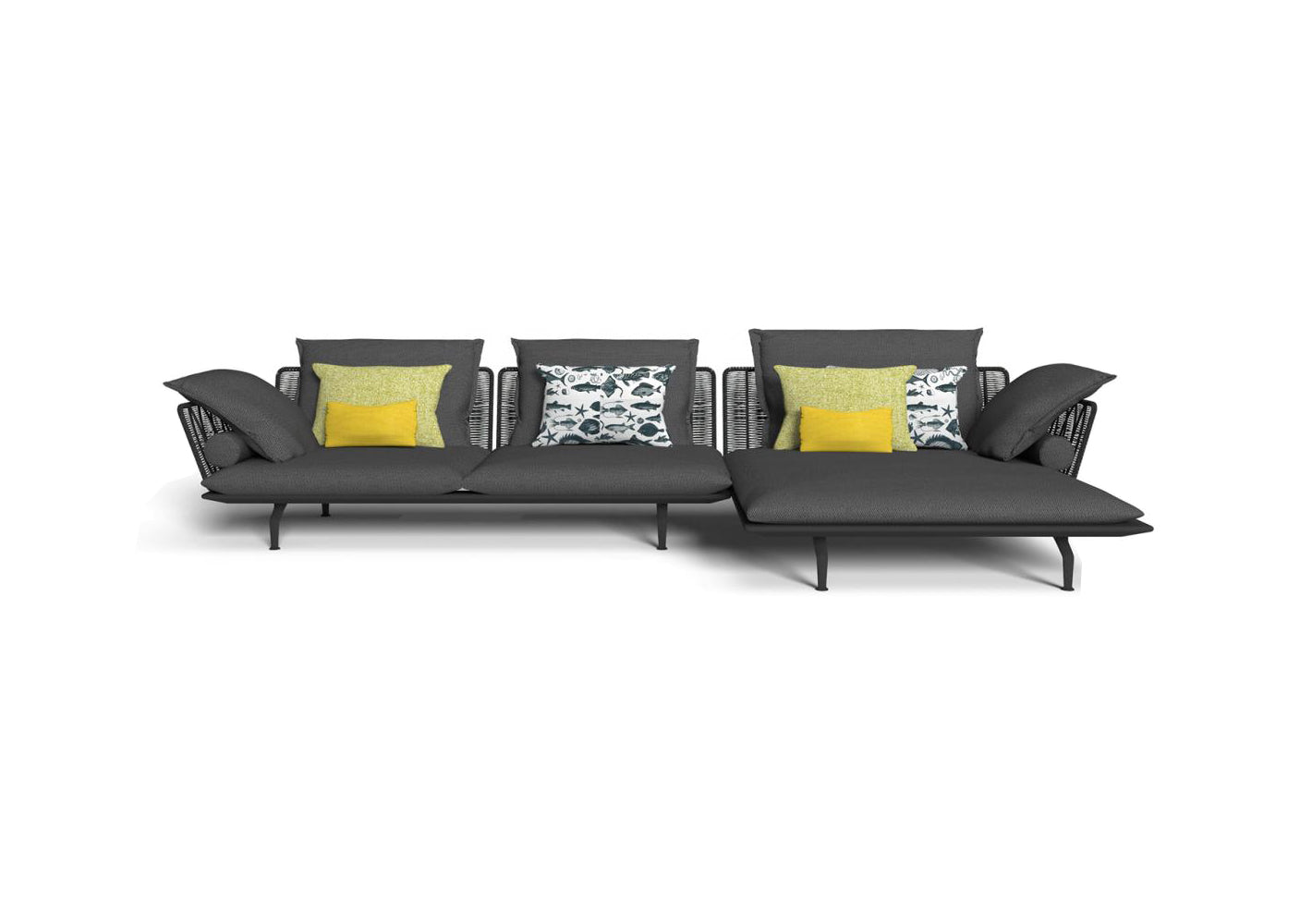 Finish - Graphite Frame Dark Grey Cushions