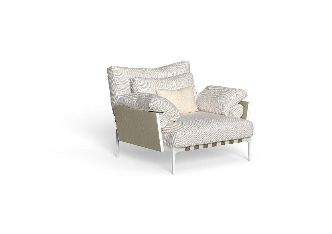 Finish - White Frame White Beige Cushions