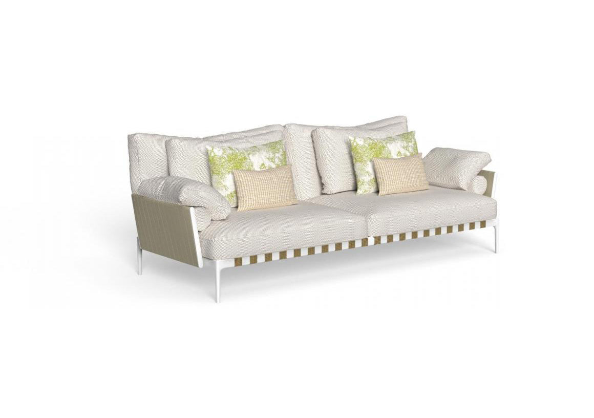 Finish - White Frame White Beige Cushions