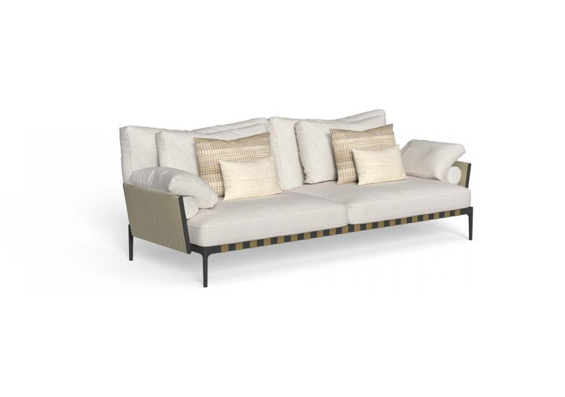 Finish - Graphite Frame White Beige Cushions