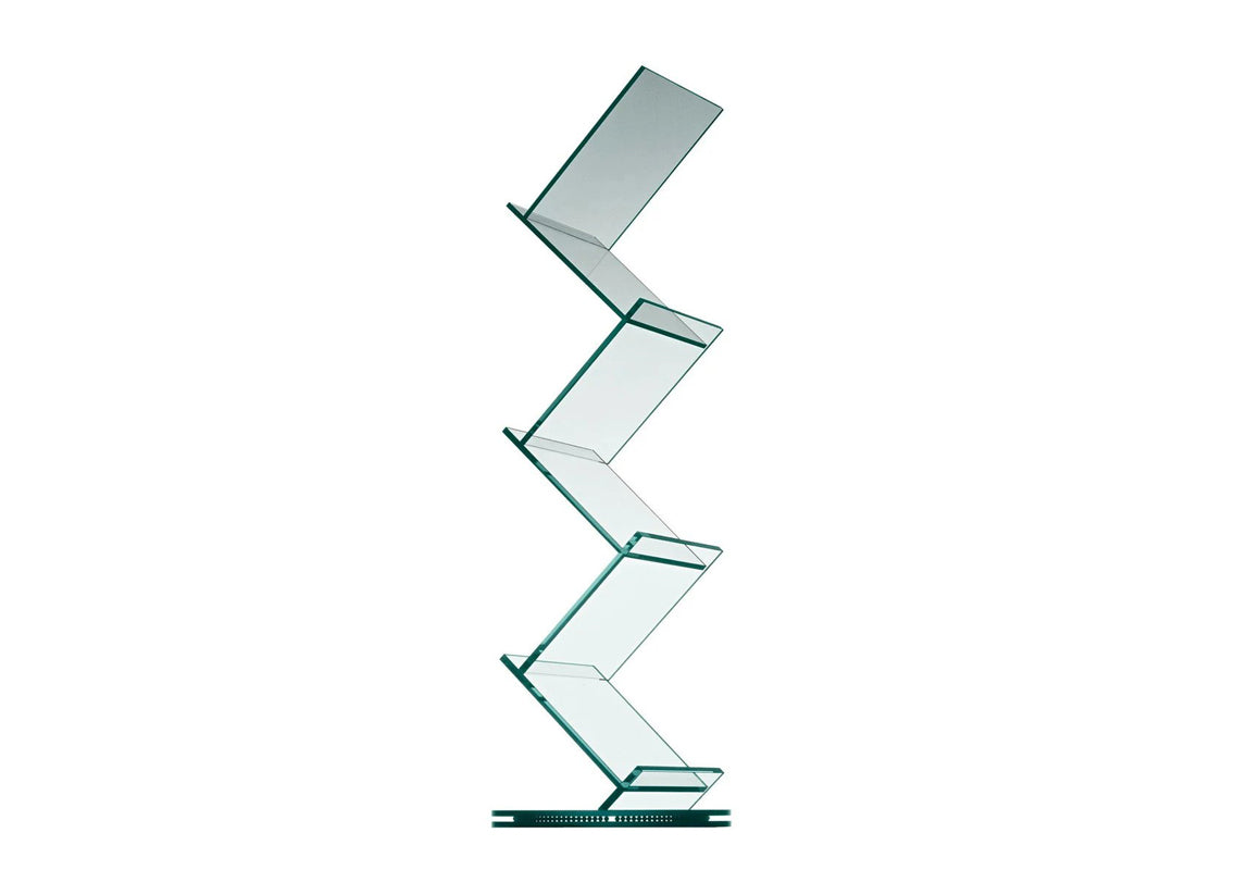 Albero Glass Bookcase with Revolving base