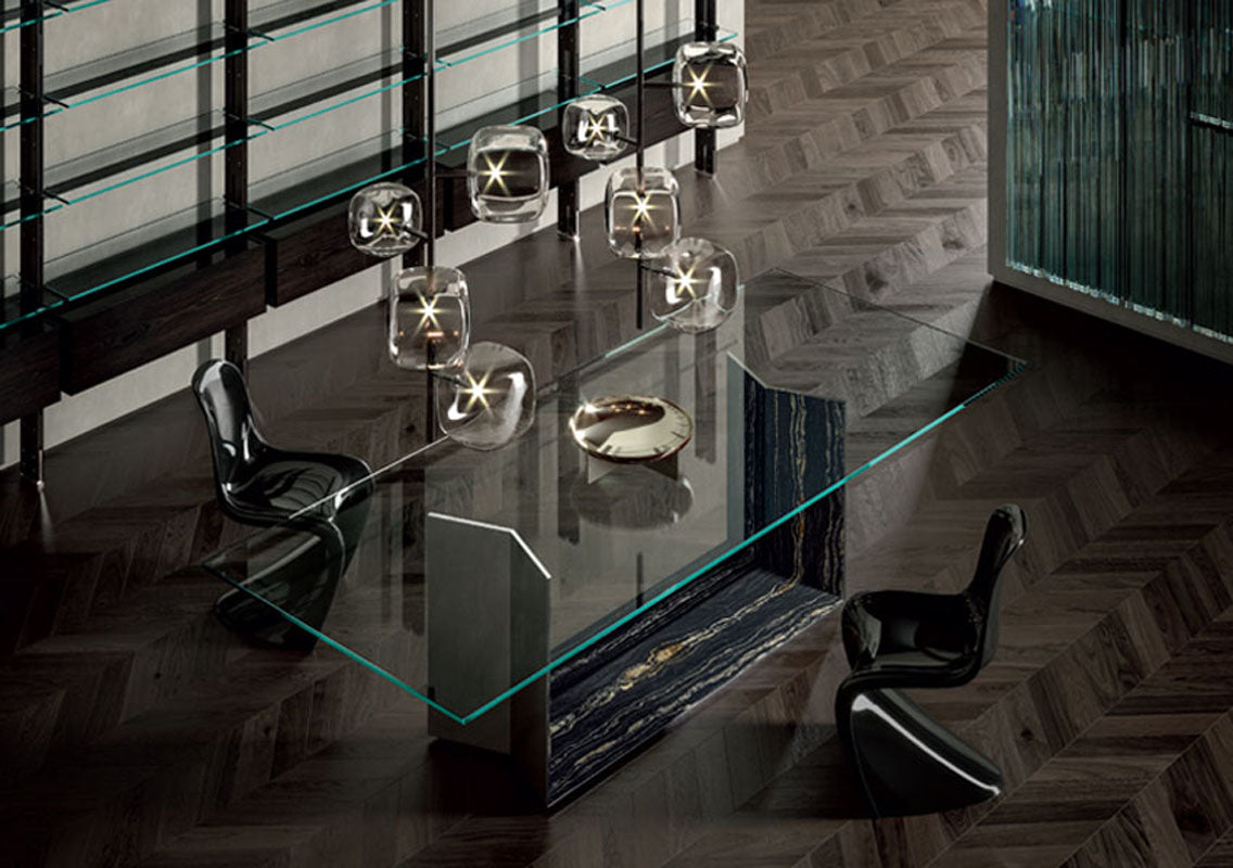 Hyperion Chandelier w/ 4 Glass Cubes